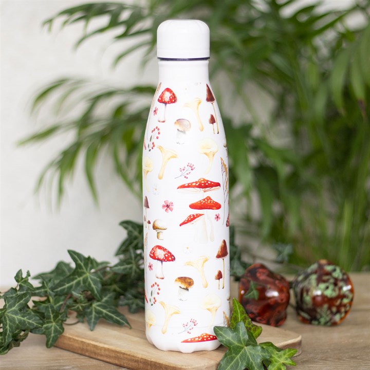 Mushroom Print Stainless Steel Water Bottle