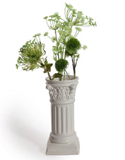 Matt White Small Corinthian Column Ceramic Vase
