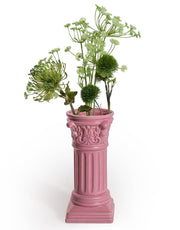 Matt Pink Small Corinthian Column Ceramic Vase
