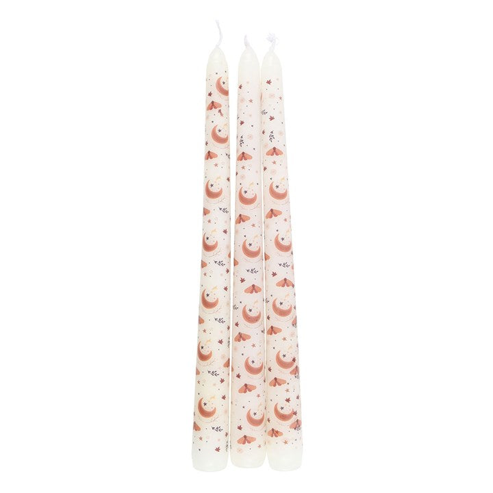 Harvest Moon Orange Taper Candles Set of 3
