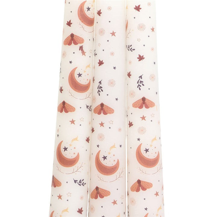 Harvest Moon Orange Taper Candles Set of 3