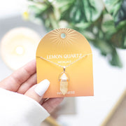 Lemon Quartz Stone Pendant Necklace