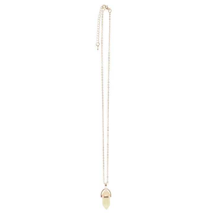 Lemon Quartz Stone Pendant Necklace
