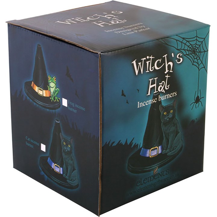 Witch Hat with Black Cat Incense Cone Holder