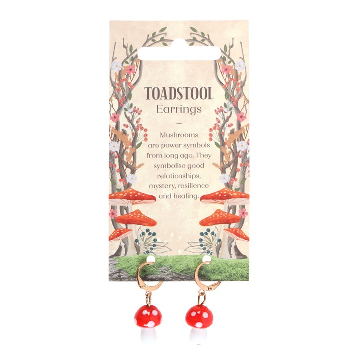 Red Toadstool Drop Earrings