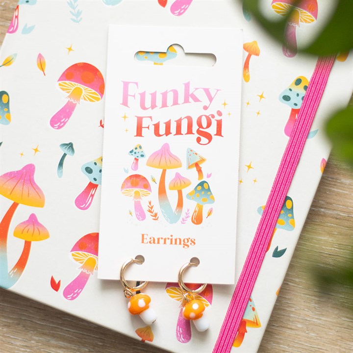Orange Mushroom Drop Earrings