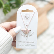 Luna Moth Charm Pendant Necklace