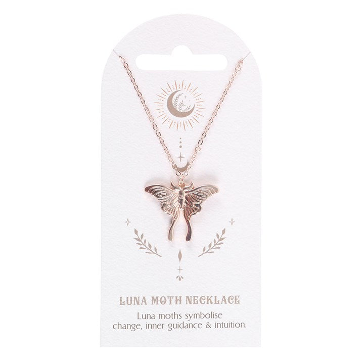 Luna Moth Charm Pendant Necklace