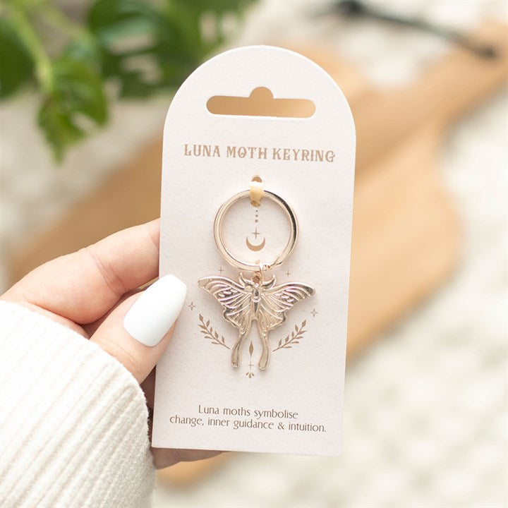 Light Lunar Moth Keyring