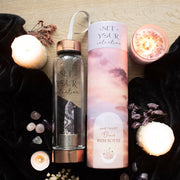 Purple Amethyst Crystal Glass Water Bottle