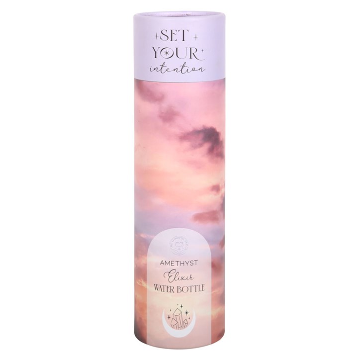 Purple Amethyst Crystal Glass Water Bottle