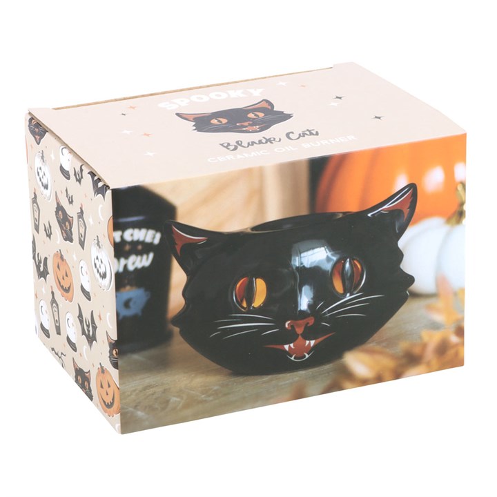 Spooky Black Cat Ceramic Wax Melt Burner