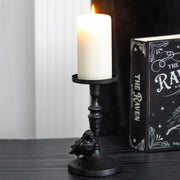 Gothic Raven Resin Pillar Candle Holder