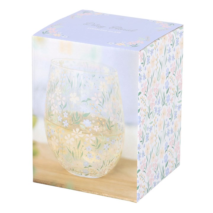 Ditsy Floral Stemless Wine Glass