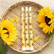 Yellow Sunflower Taper Candles Set of 3