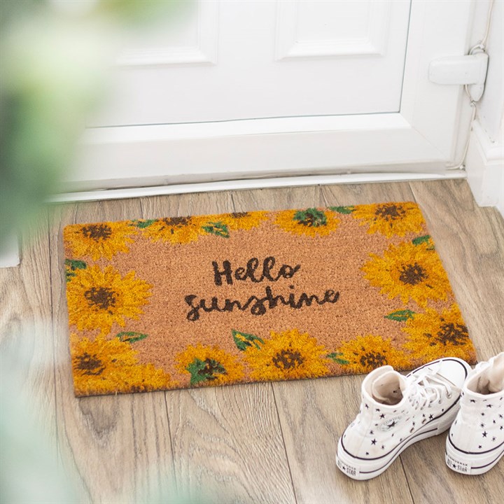 Natural Hello Sunshine Sunflower Doormat