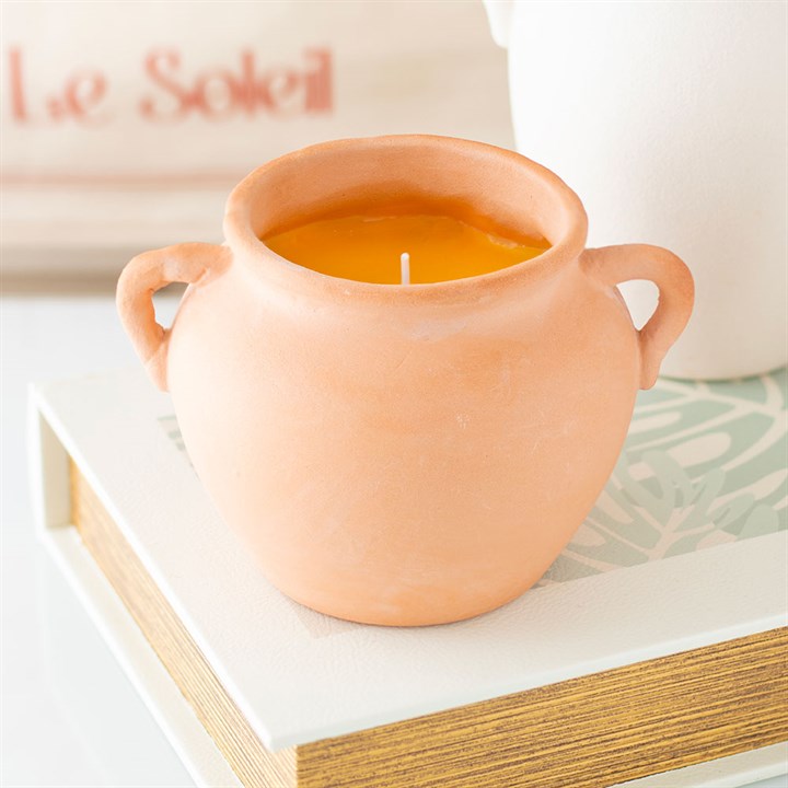 Terracotta Urn Shaped Pillar Candle