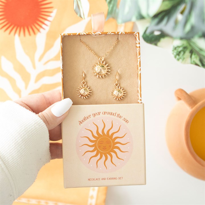 Celestial Sun Earring and Pendant Set