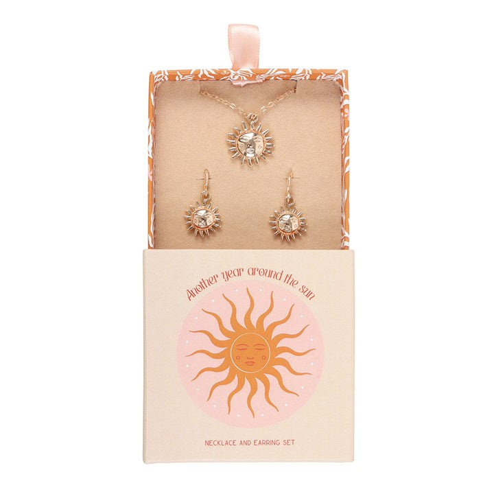 Celestial Sun Earring and Pendant Set