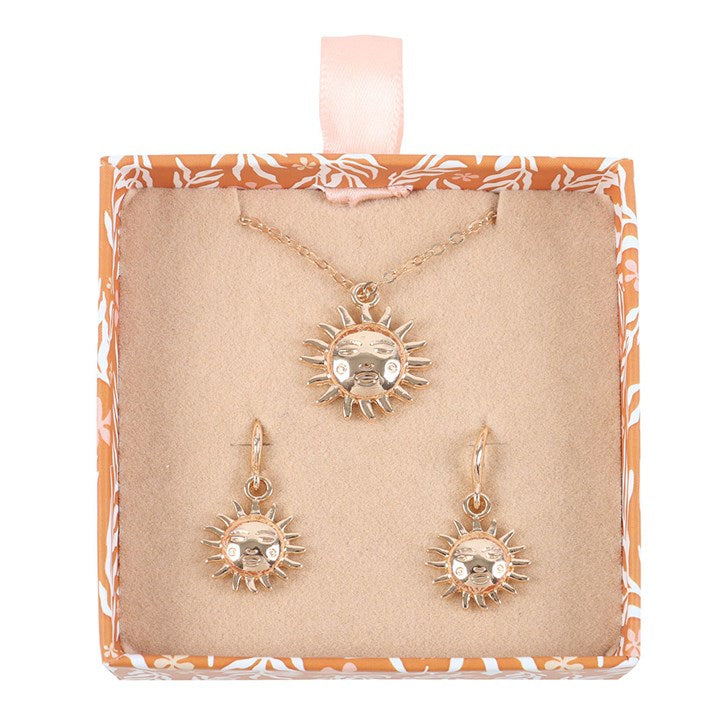 Celestial Sun Earring and Pendant Set