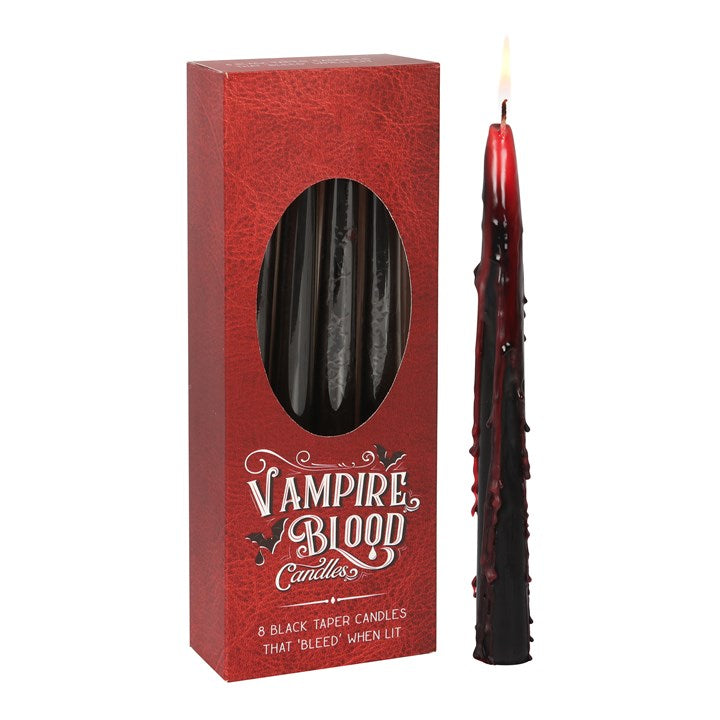 Vampire Blood Red Taper Candles Box of 8