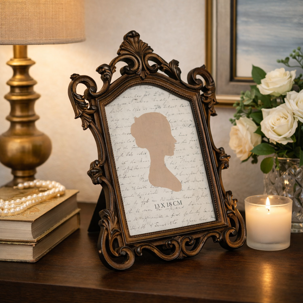 Ornate Baroque Vintage Bronze 5x7 Portrait Frame